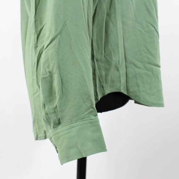 L'AGENCE Lunetta Military Olive Green Collared Rolled Sleeves Shirt NEW XS - Picture 4 of 8